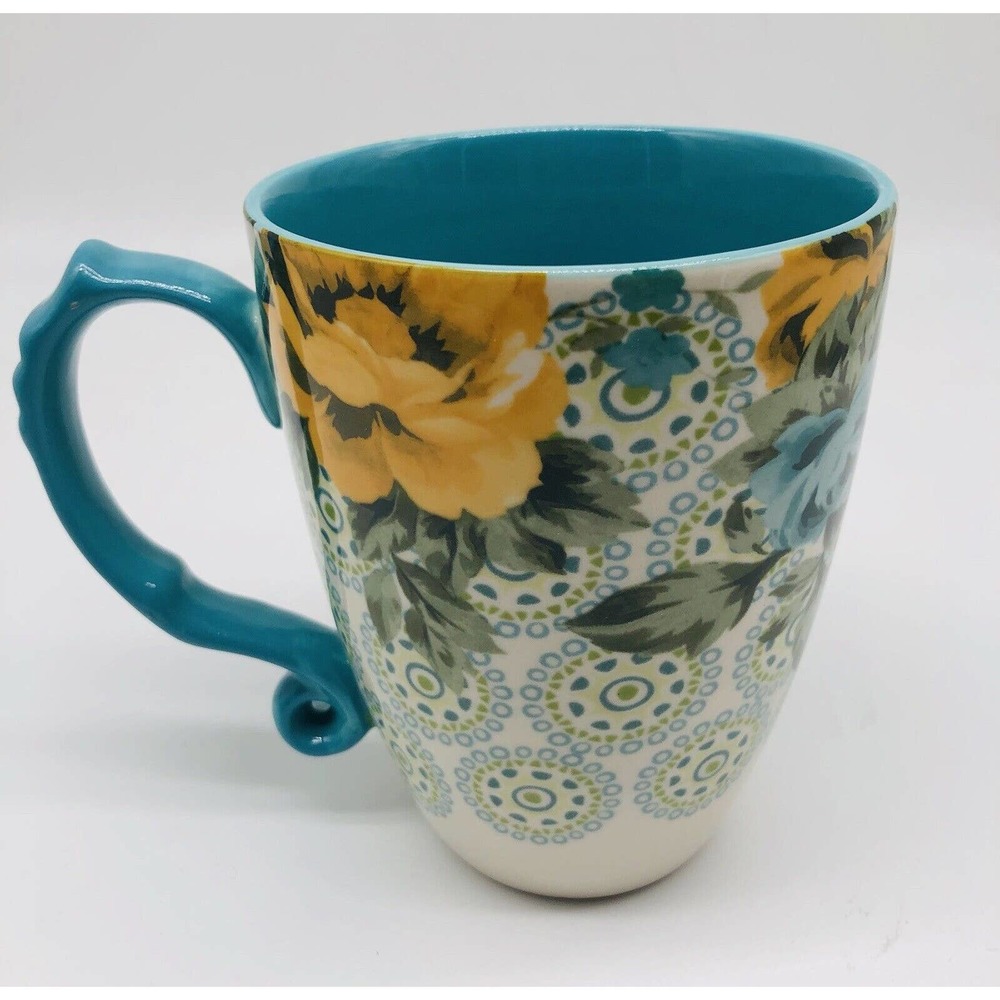 Pioneer Woman Jumbo Mug 24oz Latte Stoneware Rose Shadow Floral REPLACEMENT A1 - Picture 9 of 9
